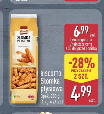 Słomka ptysiowa Biscotto promocja w Aldi