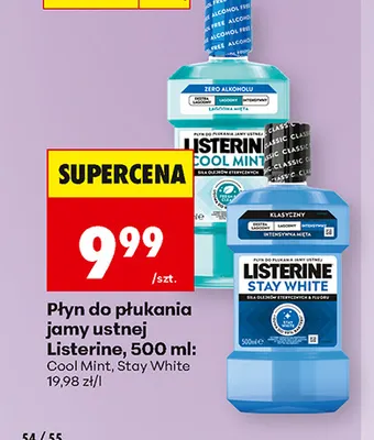 Płyn do płukania jamy ustnej Listerine Stay White promocja w Biedronka