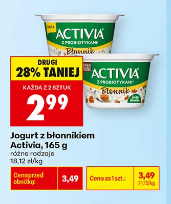 Jogurt z błonnikiem Activia promocja w Biedronka