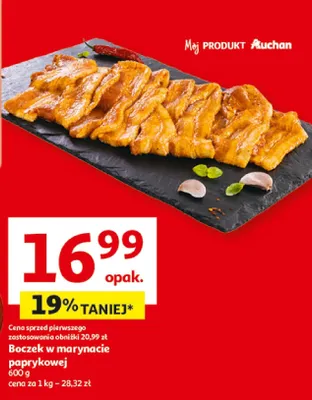 Boczek w marynacie paprykowej Mój Produkt Auchan promocja w Auchan