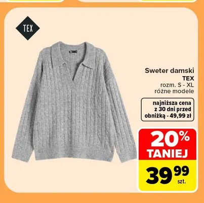 Sweter damski TEX promocja w Carrefour