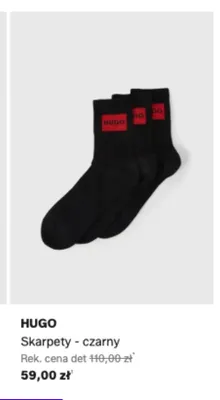 Skarpety HUGO czarne promocja w Lounge by Zalando