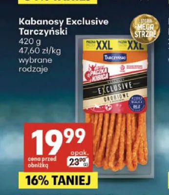 Kabanosy Exclusive Tarczyński promocja w Delikatesy Centrum