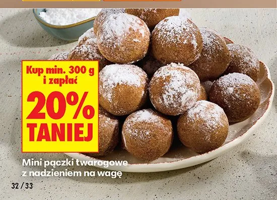 Mini pączki twarogowe z nadzieniem na wagę promocja w Biedronka