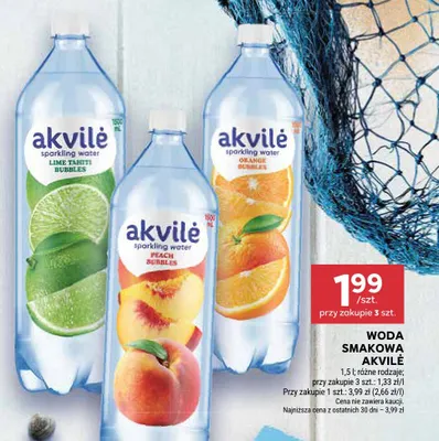 Woda smakowa Akvilė Lime Tahiti Bubbles promocja w Stokrotka