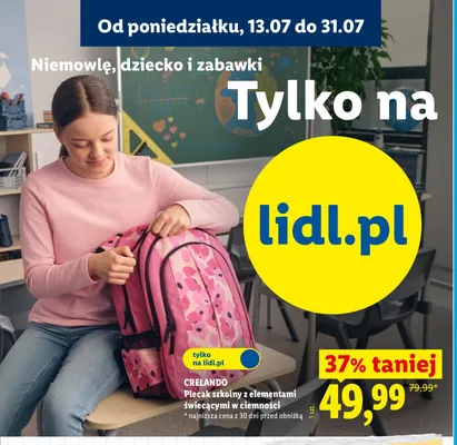 Plecak szkolny z elementami świecącymi w ciemności Crelando promocja w Lidl