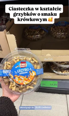 Ciasteczka grzybki krówkowe Biscotto promocja w Aldi