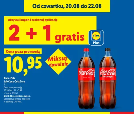 Napój gazowany Coca-Cola Zero promocja w Lidl