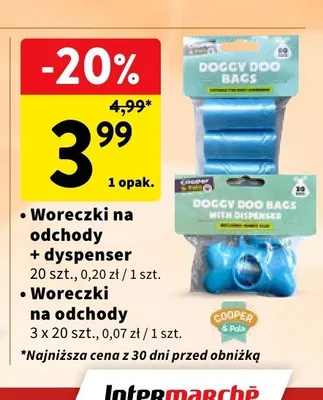 Woreczki na odchody Cooper & Pals 3-pak 20 szt. promocja w Intermarche