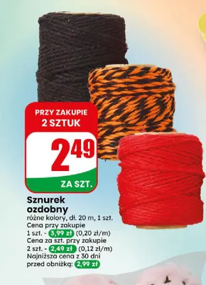 Sznurek ozdobny dł. 20 m promocja w Dino