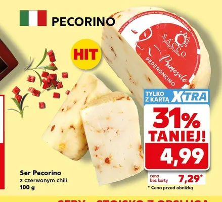 Ser Pecorino z czerwonym chili Sacco Primosole promocja w Kaufland
