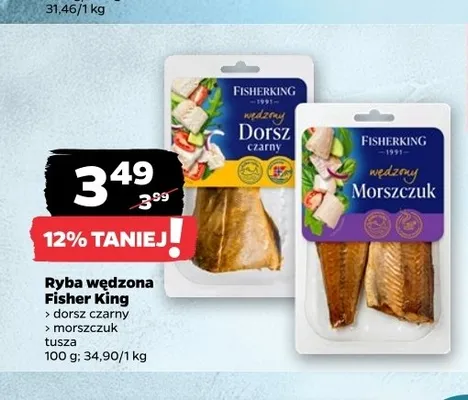 Ryba wędzona Dorsz czarny Fisher King promocja w Netto