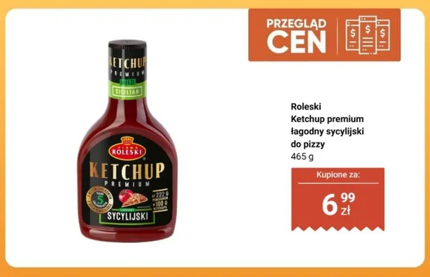 Ketchup Roleski premium łagodny sycylijski do pizzy promocja w Biedronka