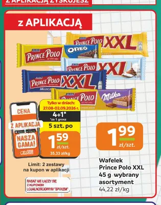 Wafelek Prince Polo XXL Orzechowy promocja w Społem Częstochowa