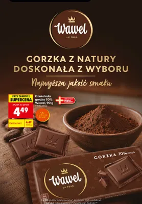 Czekolada gorzka 70% Wawel promocja w Biedronka