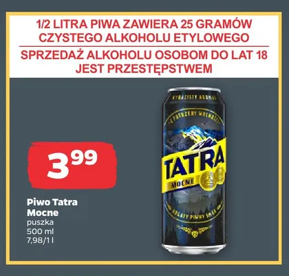 Piwo Tatra Mocne promocja w Netto
