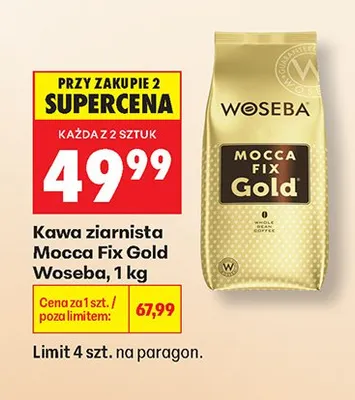 Kawa ziarnista Mocca Fix Gold Woseba promocja w Biedronka
