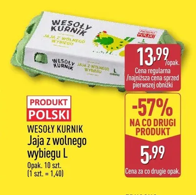 Jaja z wolnego wybiegu L Wesoły Kurnik promocja w Aldi