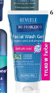 Oczyszczający żel do twarzy 3 w 1 bez alkoholu Revuele No Problem promocja w Hebe