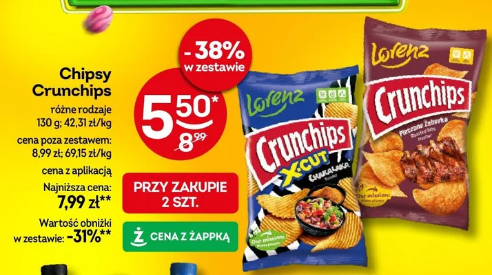 Chipsy Crunchips różne rodzaje promocja w Żabka