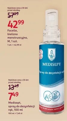 Spray do dezynfekcji rąk Medisept promocja w Rossmann