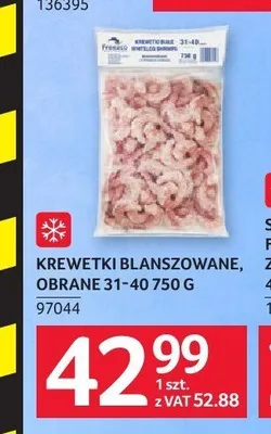Krewetki blanszowane, obrane 31-40 Frigor promocja w Selgros
