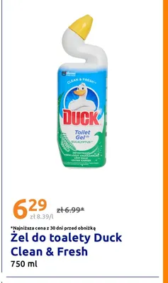 Żel do toalety Duck Clean & Fresh promocja w Action