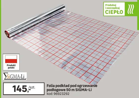 Folia podkład pod ogrzewanie podłogowe 50 m promocja w Leroy Merlin