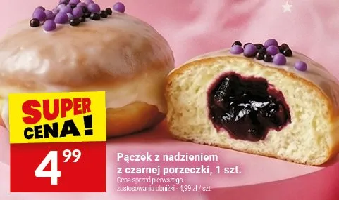 Pączek z nadzieniem z czarnej porzeczki promocja w Twój Market