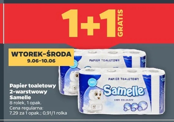 Papier toaletowy 2-warstwowy Samelle 8-pak promocja w Netto