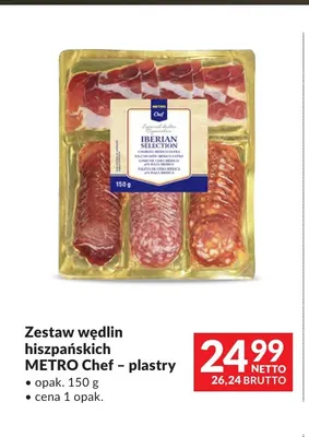 Zestaw wędlin hiszpańskich METRO Chef plastry promocja w Makro