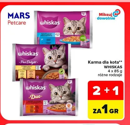 Karma dla kota Whiskas Duo 4-pak 85 g promocja w Carrefour