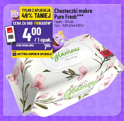 Chusteczki mokre Pure Fresh Glamour promocja w POLOmarket