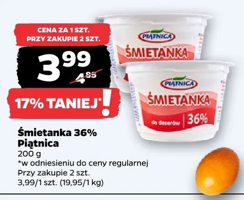 Śmietanka 36% promocja w Netto