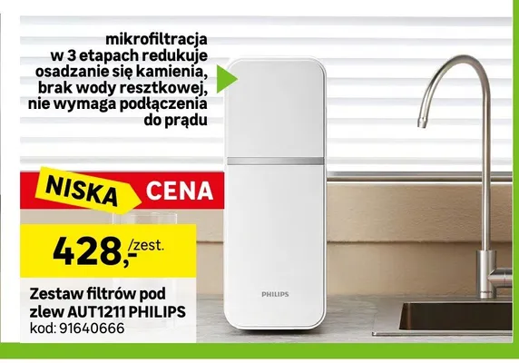 Zestaw filtrów pod zlew Philips AUT1211 promocja w Leroy Merlin