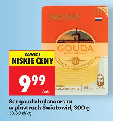 Ser gouda holenderska w plastrach Światowid promocja w Biedronka