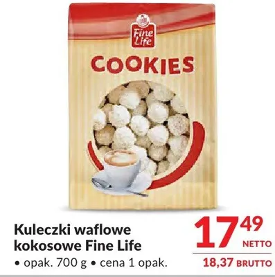Kuleczki waflowe kokosowe Fine Life promocja w Makro
