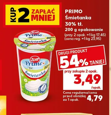Śmietanka Primo 30% promocja w Kaufland