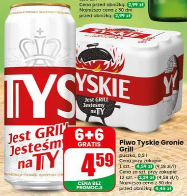 Piwo Tyskie Gronie Grill puszka promocja w Dino