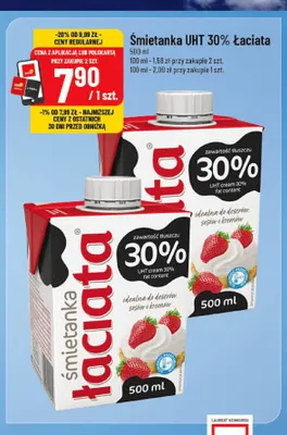 Śmietanka UHT Łaciata 30% promocja w POLOmarket