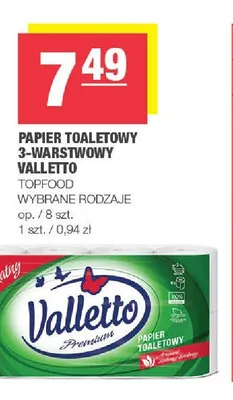Papier toaletowy 3-warstwowy Valletto promocja w SPAR