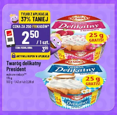 Twaróg delikatny z rzodkiewką President promocja w POLOmarket