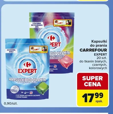 Kapsułki do prania Carrefour Expert do tkanin białych promocja w Carrefour Market