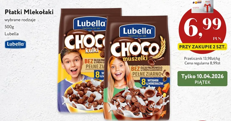 Płatki Mlekołaki Choco muszelki promocja w Market Point