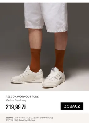 Buty męskie sneakersy Reebok Workout Plus promocja w Sizeer