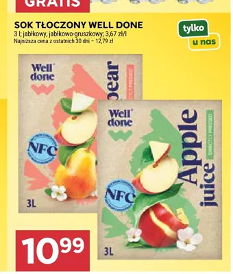 Sok tłoczony jabłkowy Well Done promocja w Stokrotka