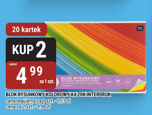 Blok rysunkowy kolorowy A4 Interdruk promocja w bi1