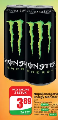 Napój energetyzujący Monster Energy promocja w Dino