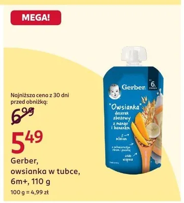 Owsianka w tubce 6m+ promocja w Rossmann