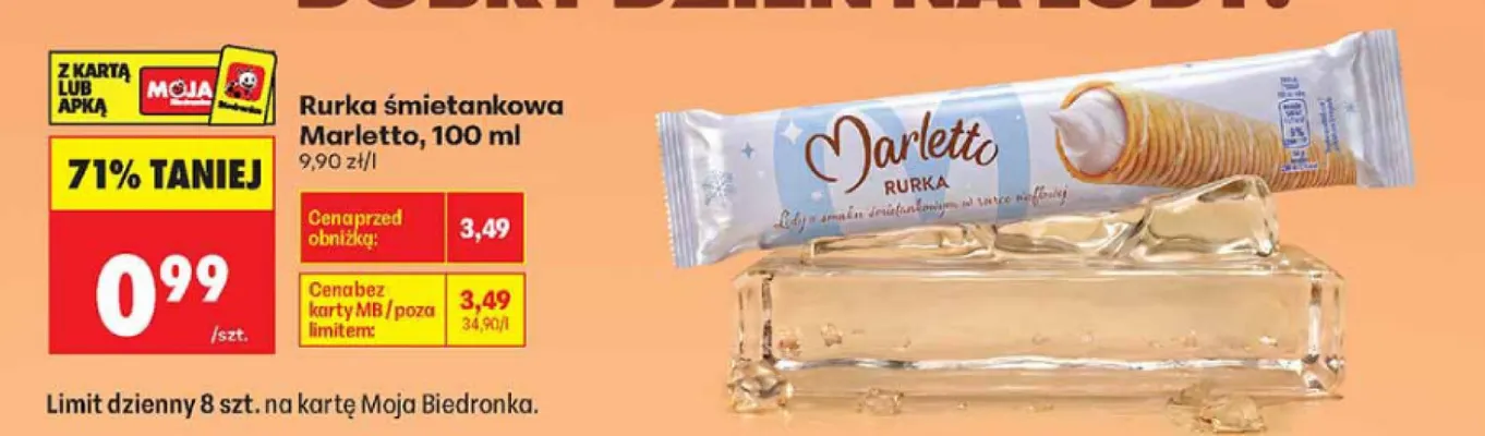 Rurka śmietankowa Marletto promocja w Biedronka